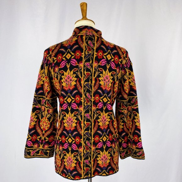 Coldwater Creek Floral Filigree Sweater Jacket - Picture 4 of 10
